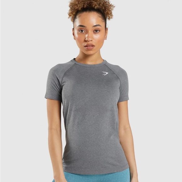 Gymshark Vital Seamless 2.0 Light T-Shirt in Smokey Grey Marl. Size XL EUC - Picture 2 of 8